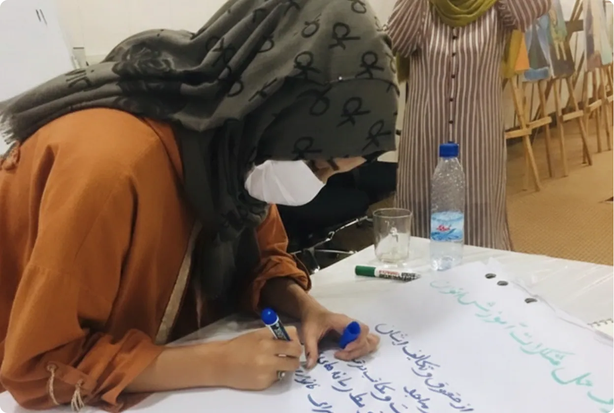 Wajma Mohammadi at an education initiative in Afghanistan, 2018-2019