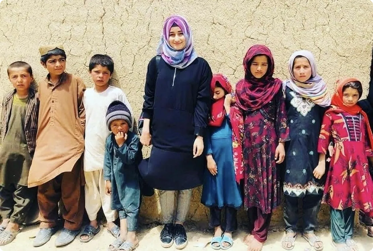 Wajma Mohammadi at an education initiative in Afghanistan, 2018-2019
